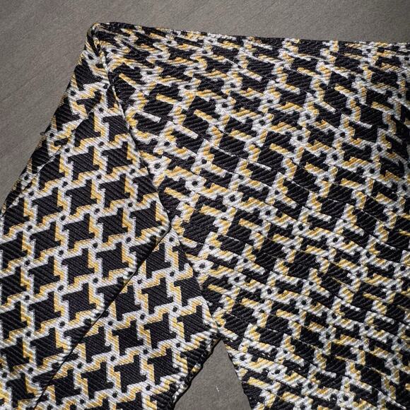 Vintage Stefano Ricci 100% Silk Tie Geometric Black Gold Italy Textured Weave - Picture 10 of 11